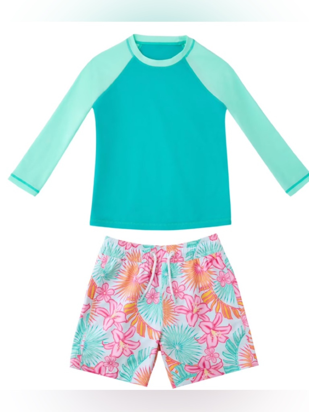 2-Pc Rashguard & Swim Trunk Set Laguna